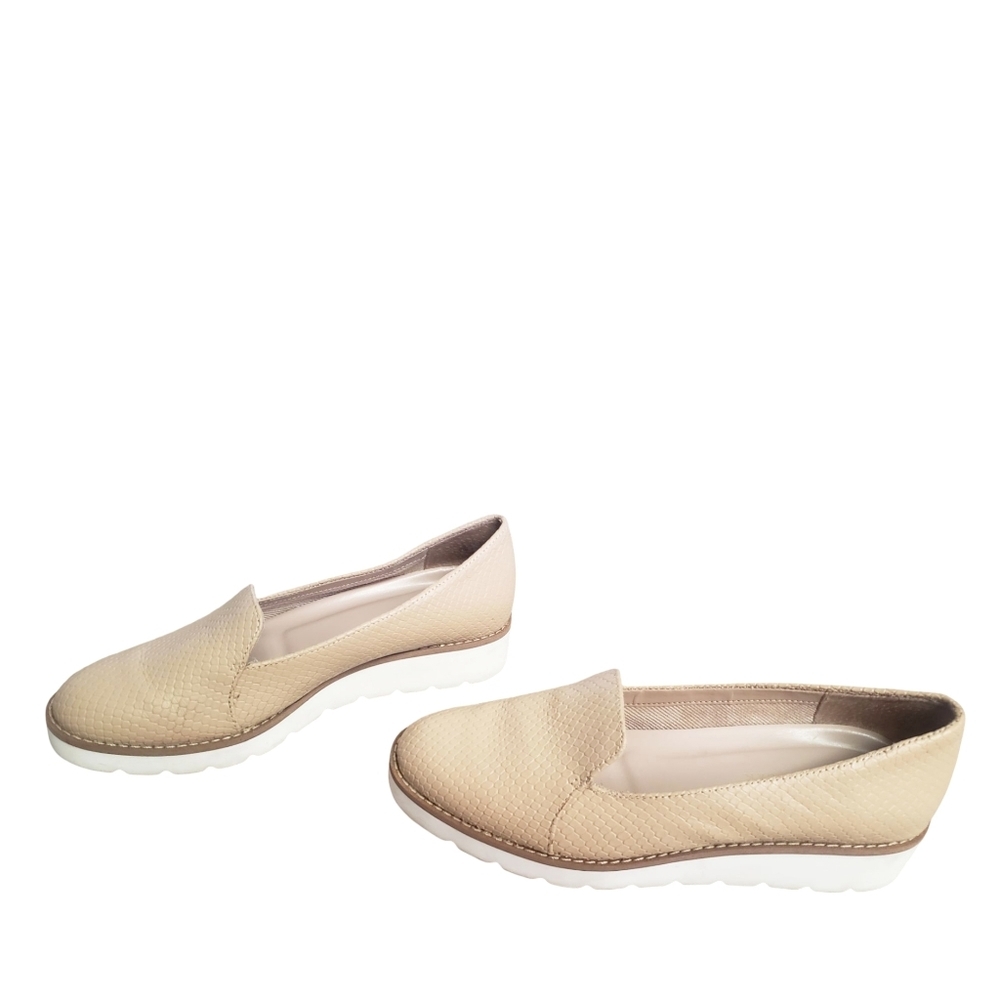 Preston & York Loafer Womens 6.5 Hannah Tan Snake Embossed Shoes Leather Loafers - Picture 4 of 13